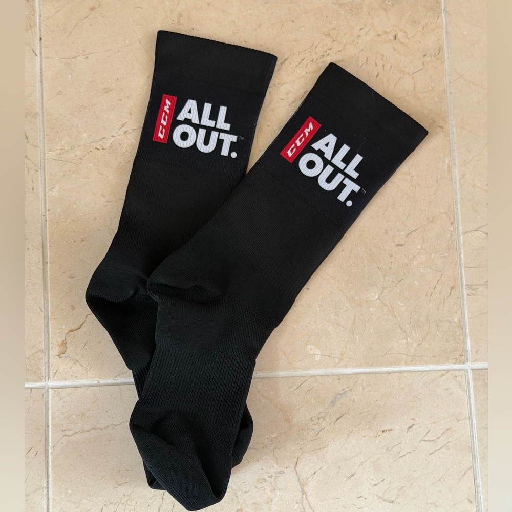 CCM Black 'ALL OUT' Athletic Crew Socks